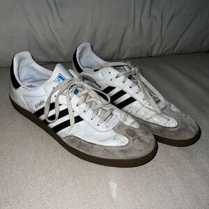 Adidas Samba White and Black Trainers